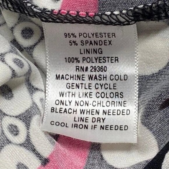 GNW Fit & Flare Dress Women's Size 4 Black White Pink Polka Dot Lightweight EUC - Picture 8 of 8